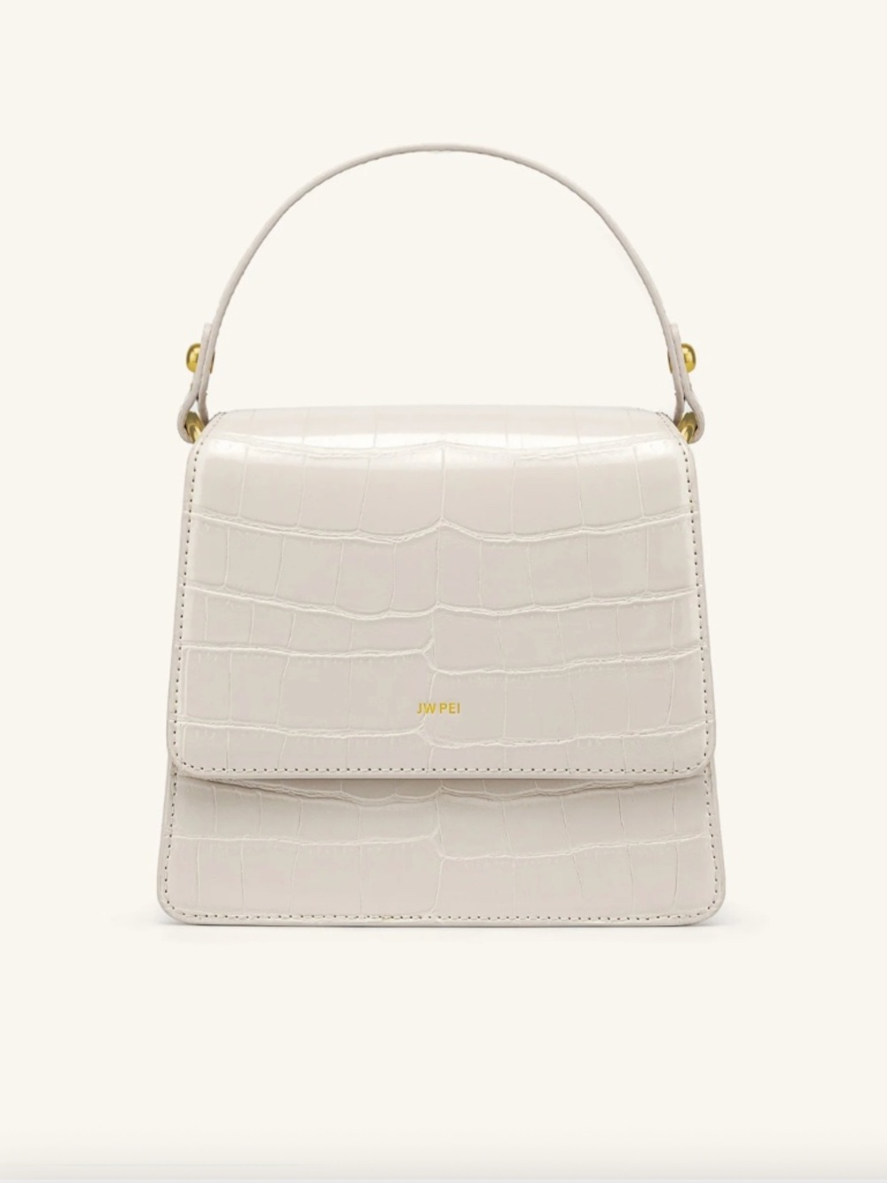 JW PEI FAE Top Handle Crossbody - Ivory Croc
